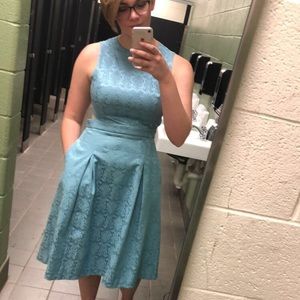 Eva Medes blue fit and flare dress